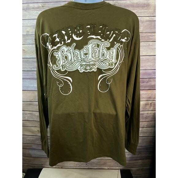 Black Label Premium Affliction 4XL L/S shirt embordered Life Death Patches - Picture 2 of 15